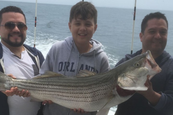 a man holding a fish in the water